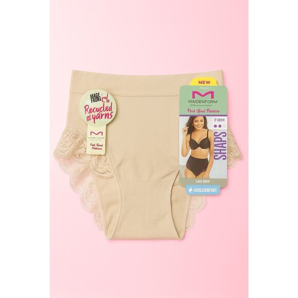 Maidenform Self Expressions Lace Brief Shapewear Panty Blush Beige Size XL - Picture 1 of 3